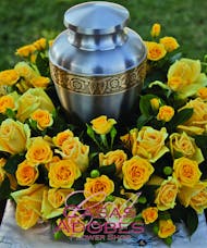 Yellow Rose Urn Wreath