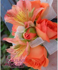 Coral Sunset Corsage