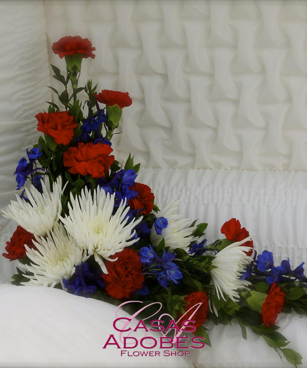 Patriotic Tucson Funeral Flowers Lid Piece Casas Adobes Florist