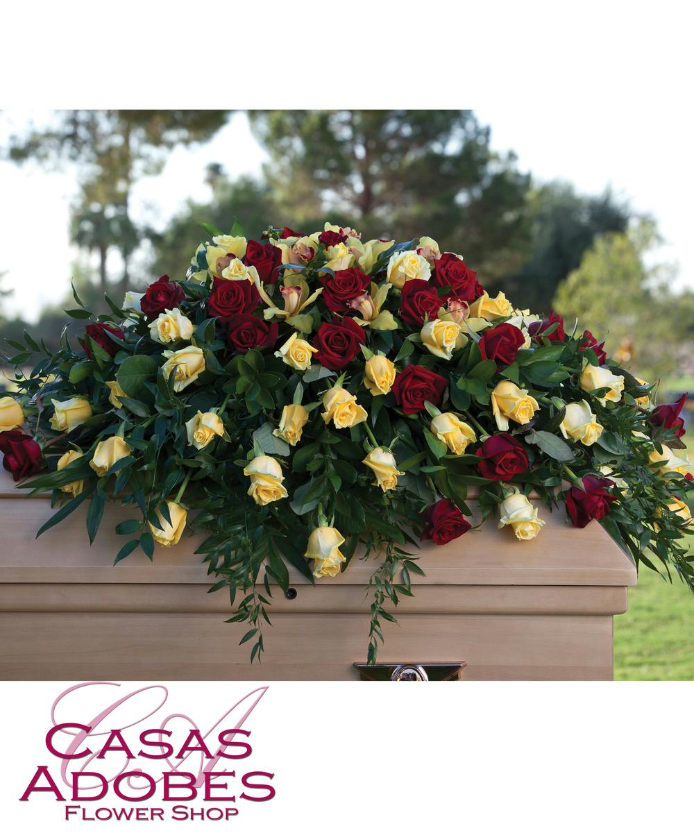 Classic Rose Casket Spray Tucson Funeral Flowers Casas Adobes Florist