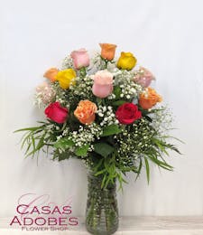 Dozen Beautiful Colored Roses